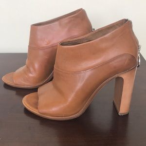 Rag & Bone Open Toe Camel Leather Bootie